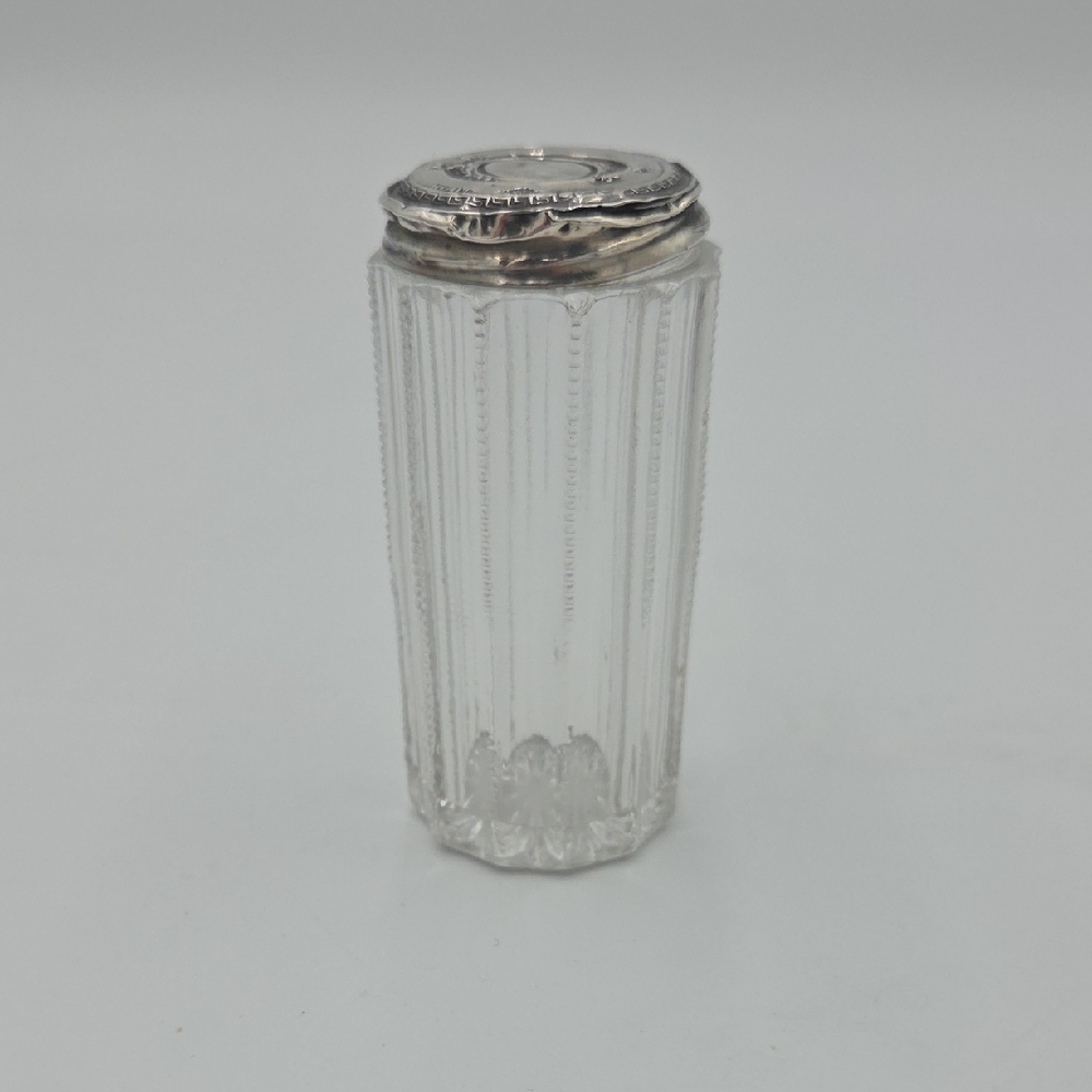 Chester 1902 Silver Topped Cut Glass Scent Bottle